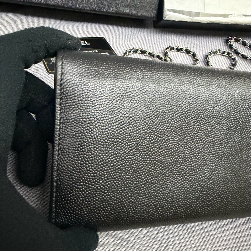 Chanel 黑銀長銀包/WOC-51