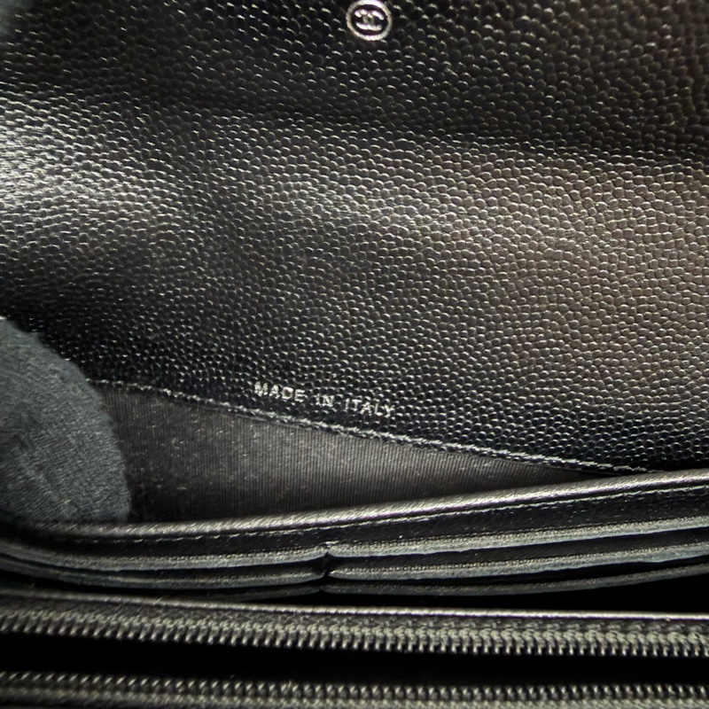 Chanel 黑銀長銀包/WOC-56