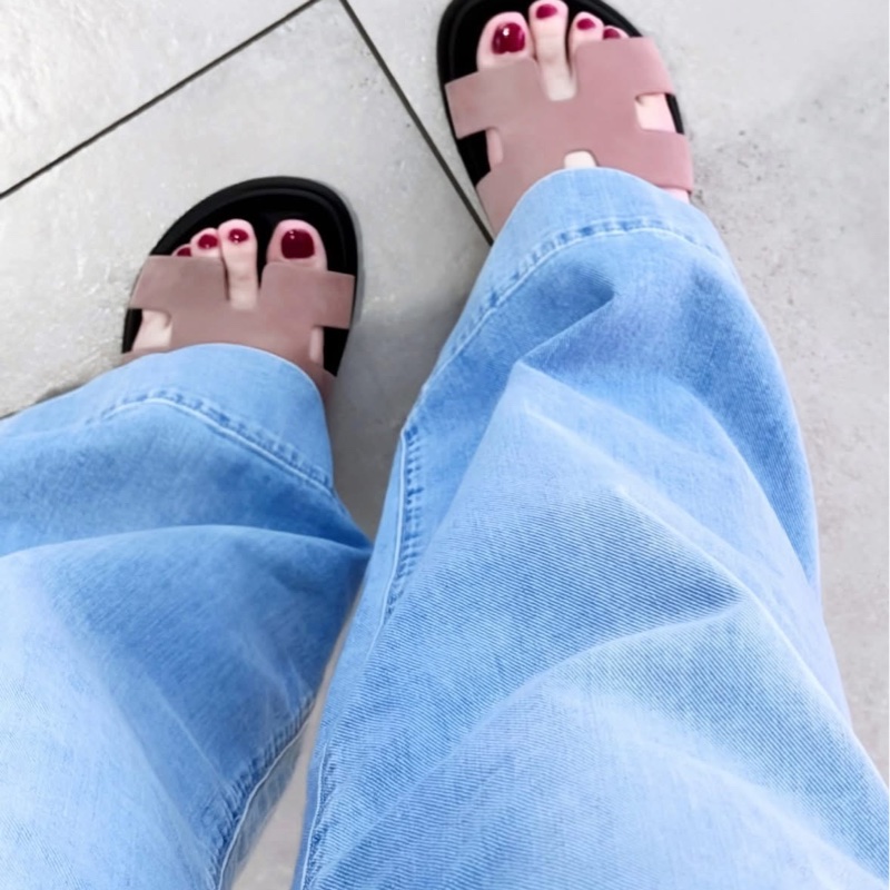 全新愛馬仕Hermes Chypre二舅拖 麂皮乾燥玫瑰粉 37號-2