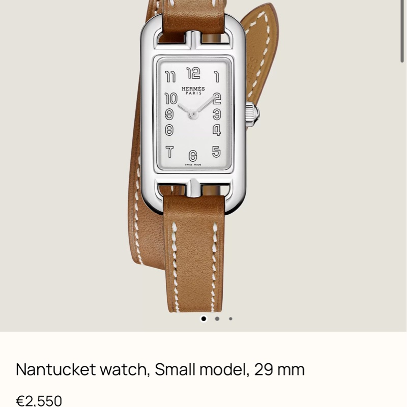 【低調復古🪵全網獨有】愛馬仕 Hermes 大象灰Nanducket小號 石英表-6