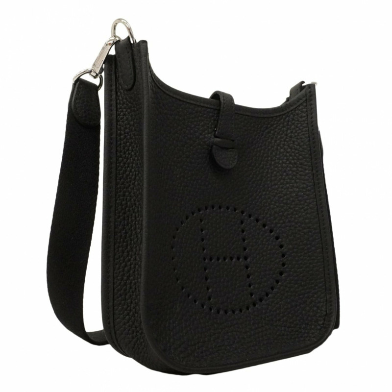 愛馬仕 Evelyne TPM 女士單肩包,Taurillon Clemence 皮革,黑色,K 字印記-1