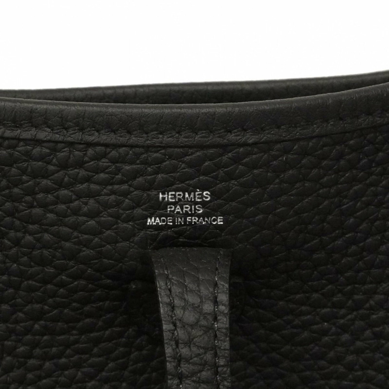 愛馬仕 Evelyne TPM 女士單肩包,Taurillon Clemence 皮革,黑色,K 字印記-4
