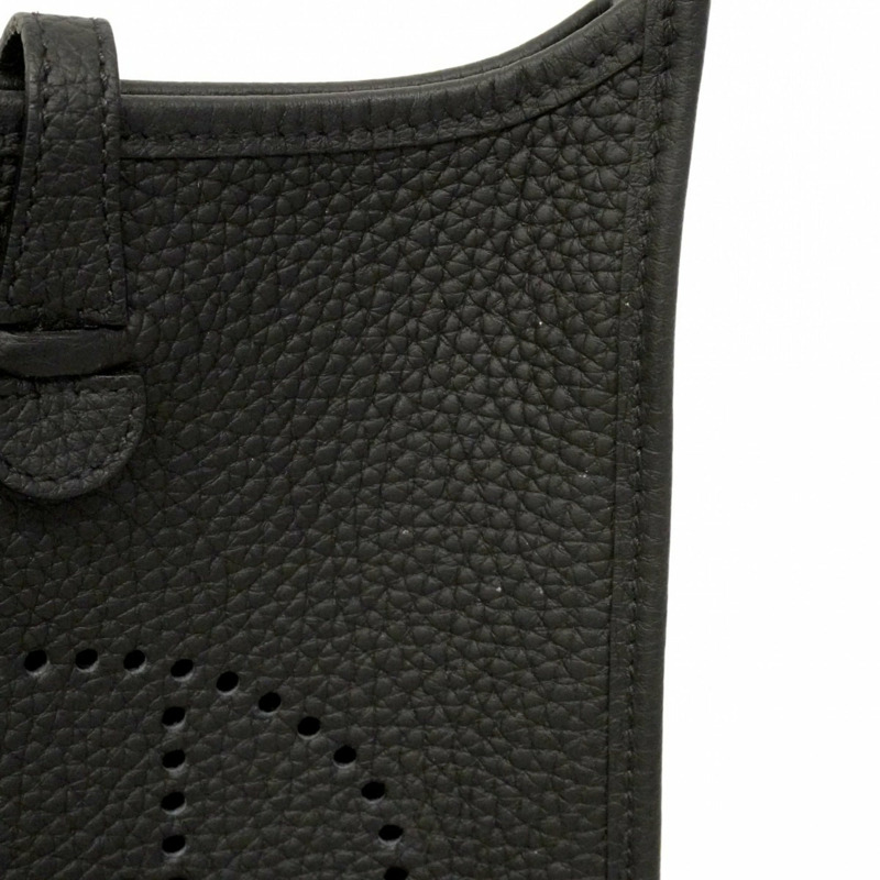 愛馬仕 Evelyne TPM 女士單肩包,Taurillon Clemence 皮革,黑色,K 字印記-6