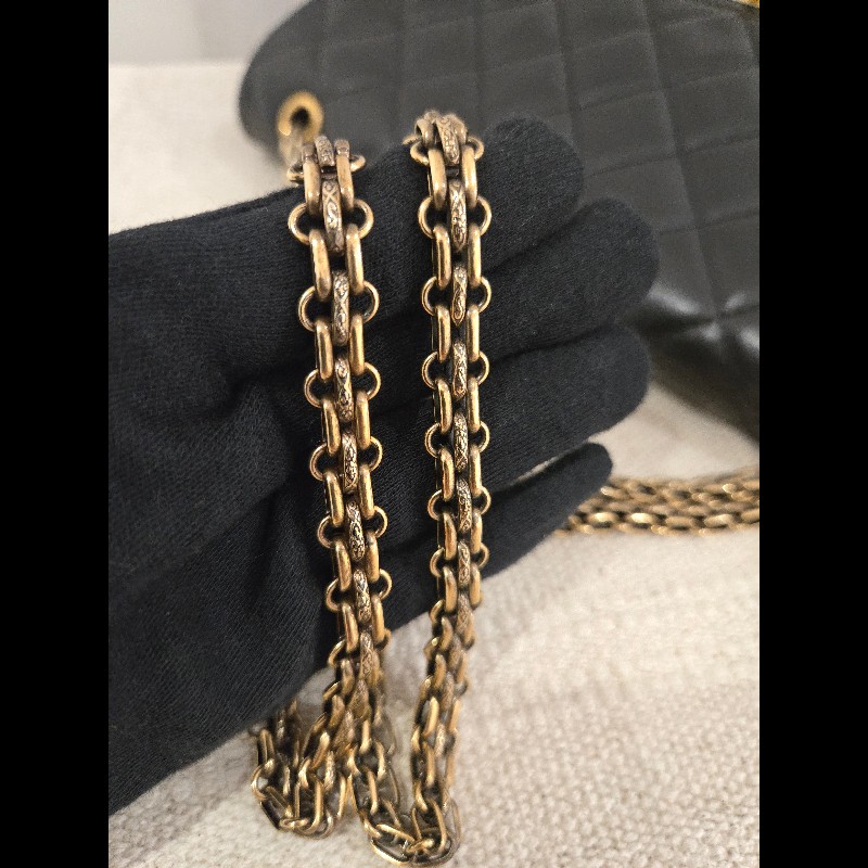 香奈兒 Chanel 2.55 Reissue 黃金尺寸 黑金方扣羊皮鍊條包 肩背包 斜背包-26