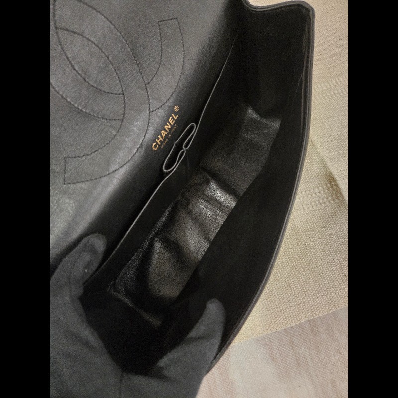 香奈兒 Chanel 2.55 Reissue 黃金尺寸 黑金方扣羊皮鍊條包 肩背包 斜背包-34