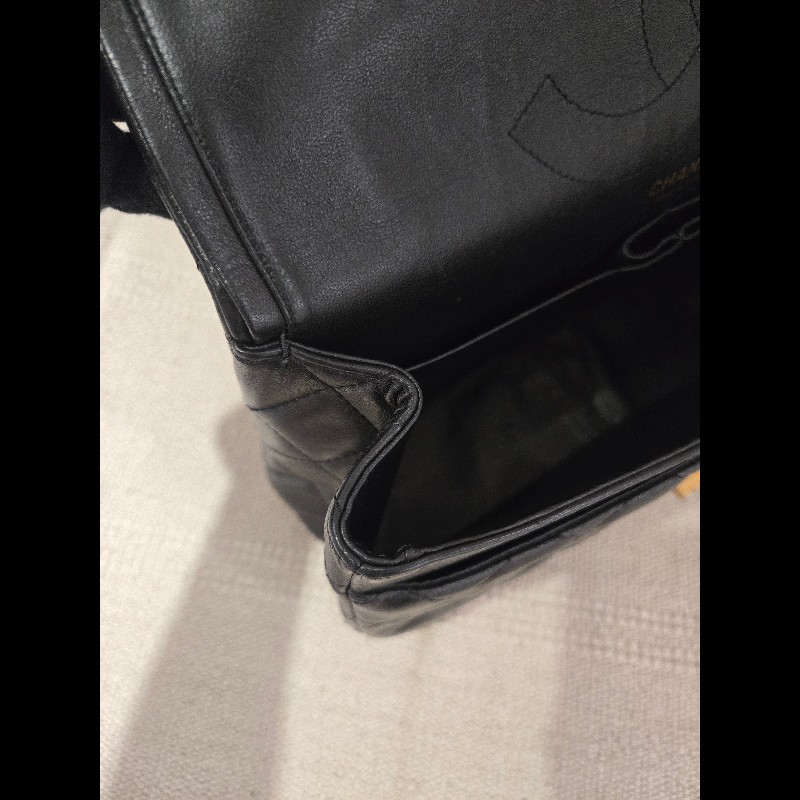 香奈兒 Chanel 2.55 Reissue 黃金尺寸 黑金方扣羊皮鍊條包 肩背包 斜背包-35