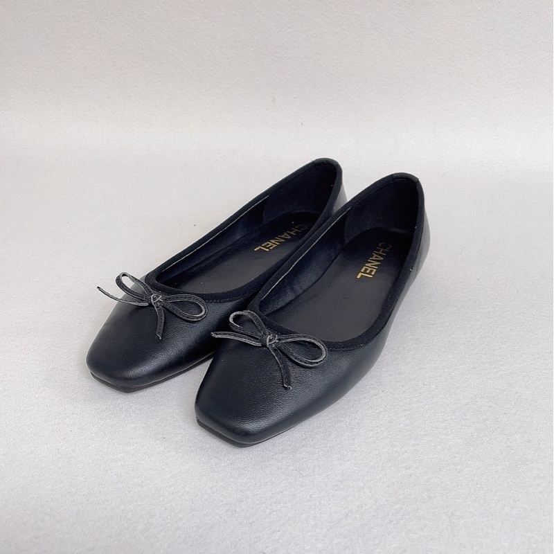 香奈兒 chanel蝴蝶結芭蕾舞鞋平底鞋平跟休閒鞋 38碼-0