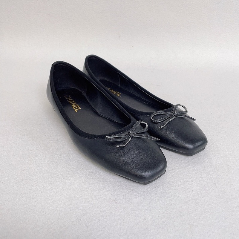 香奈兒 chanel蝴蝶結芭蕾舞鞋平底鞋平跟休閒鞋 38碼-1