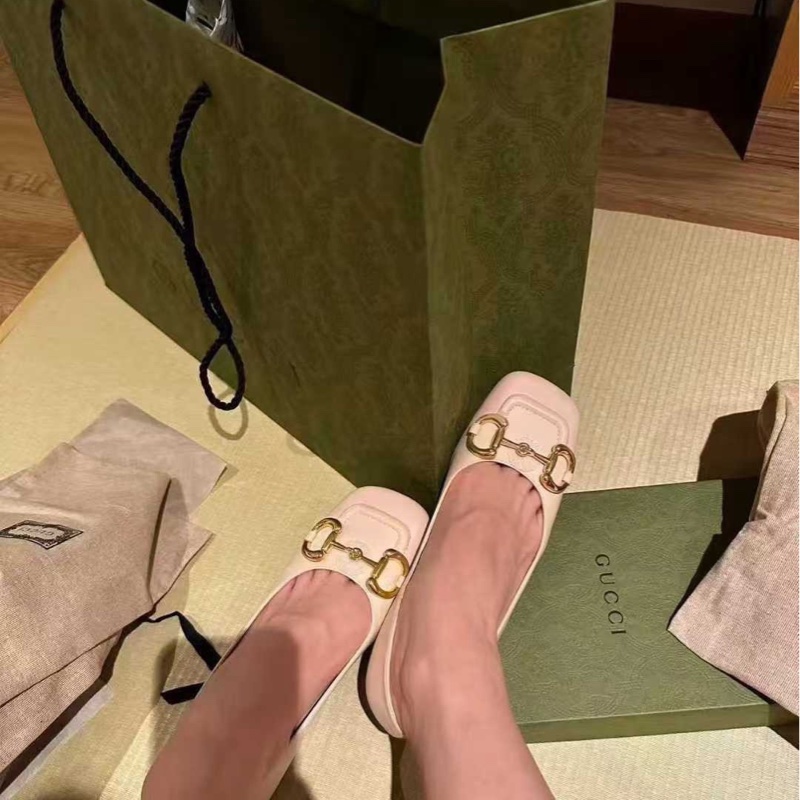 【全新品】員購Gucci古馳粉色馬蹄扣經典高跟鞋 36號-4