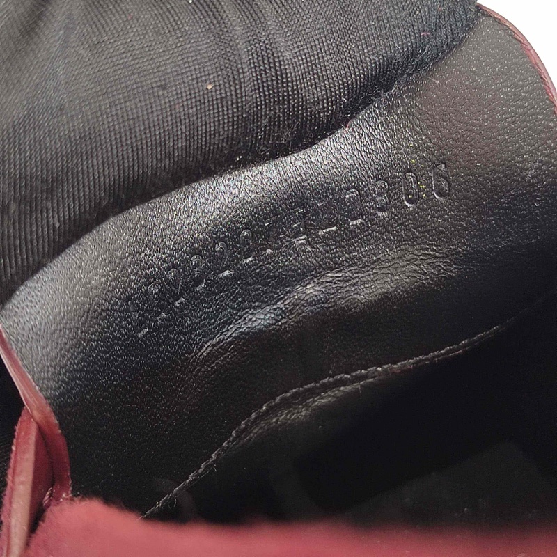 99新Hermes愛馬仕暗紅色樂福鞋 39碼 ,麂皮材質-4