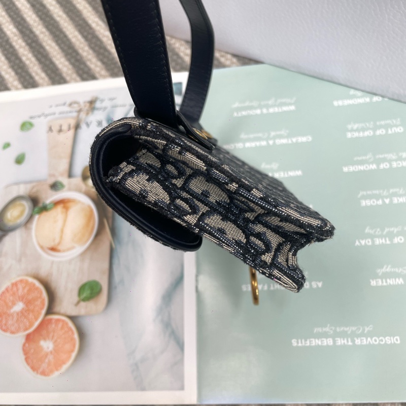 Dior迪奧 迪奧老花刺繡腰包 斜挎 藍色 Oblique 印花 尺寸:17 x 10 x 3.5cm-2