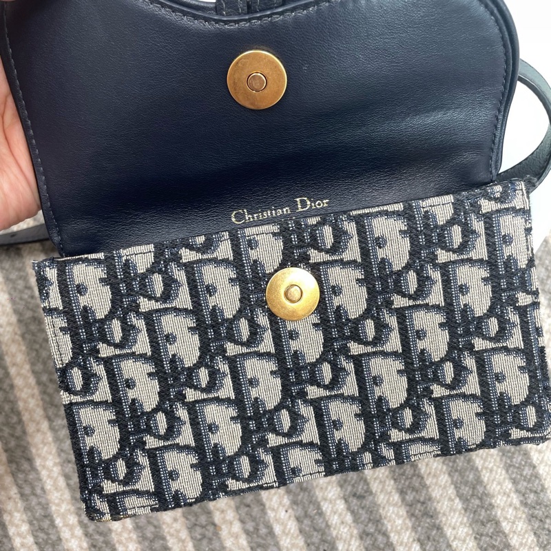 Dior迪奧 迪奧老花刺繡腰包 斜挎 藍色 Oblique 印花 尺寸:17 x 10 x 3.5cm-8