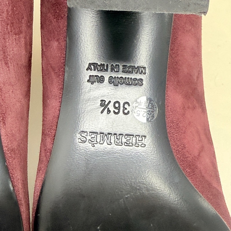 Hermes/愛馬仕 藍紅拼色綁帶高跟鞋 36.5碼-6