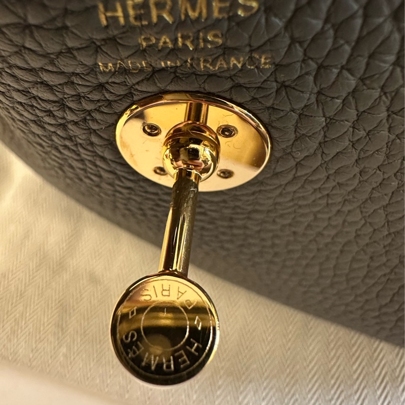 Hermes mini lindy 積雨雲灰 金扣-6