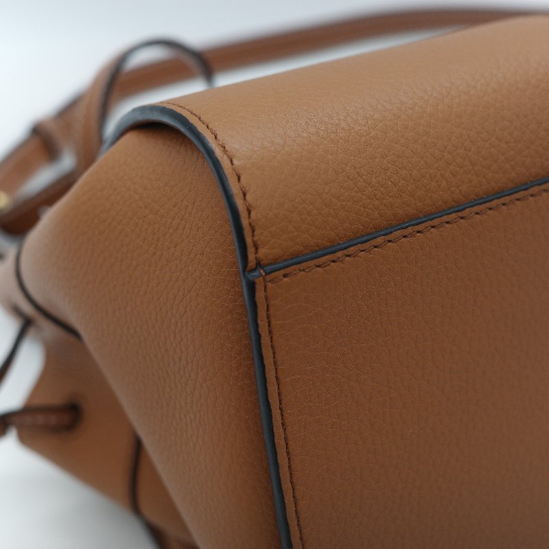 Loewe 羅威 Hammock 棕色 經典小牛皮迷你吊床包 肩背包-10