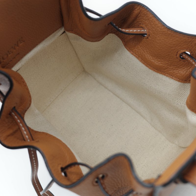 Loewe 羅威 Hammock 棕色 經典小牛皮迷你吊床包 肩背包-19