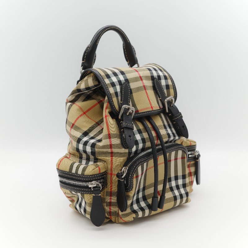 Burberry 巴寶莉 The Rucksack 風衣棕色 經典格紋 拼接尼龍 小型 後背包 雙肩包 電腦包-5