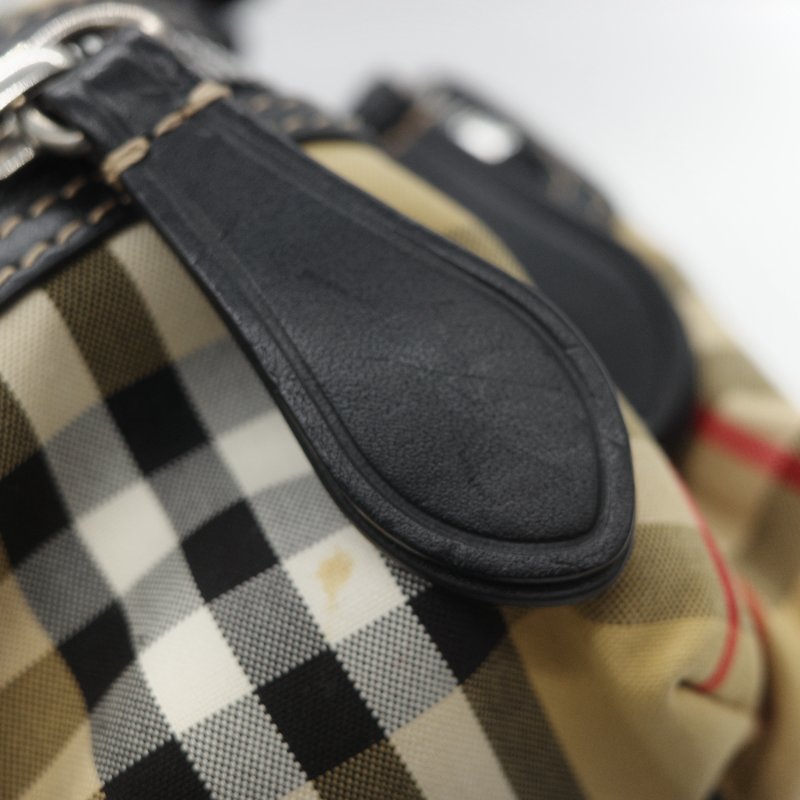 Burberry 巴寶莉 The Rucksack 風衣棕色 經典格紋 拼接尼龍 小型 後背包 雙肩包 電腦包-24