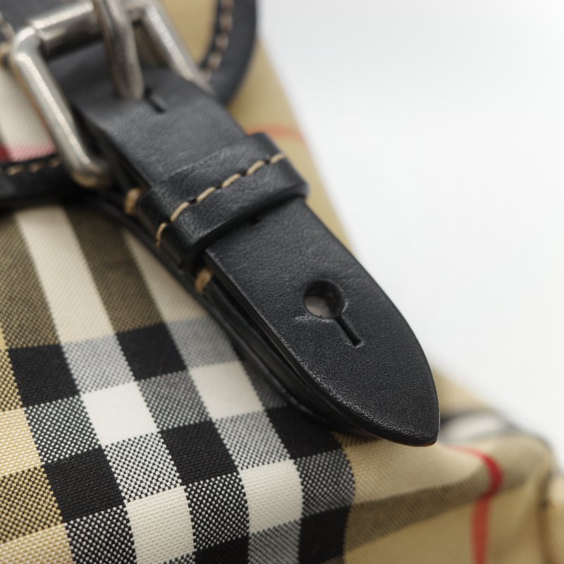 Burberry 巴寶莉 The Rucksack 風衣棕色 經典格紋 拼接尼龍 小型 後背包 雙肩包 電腦包-26
