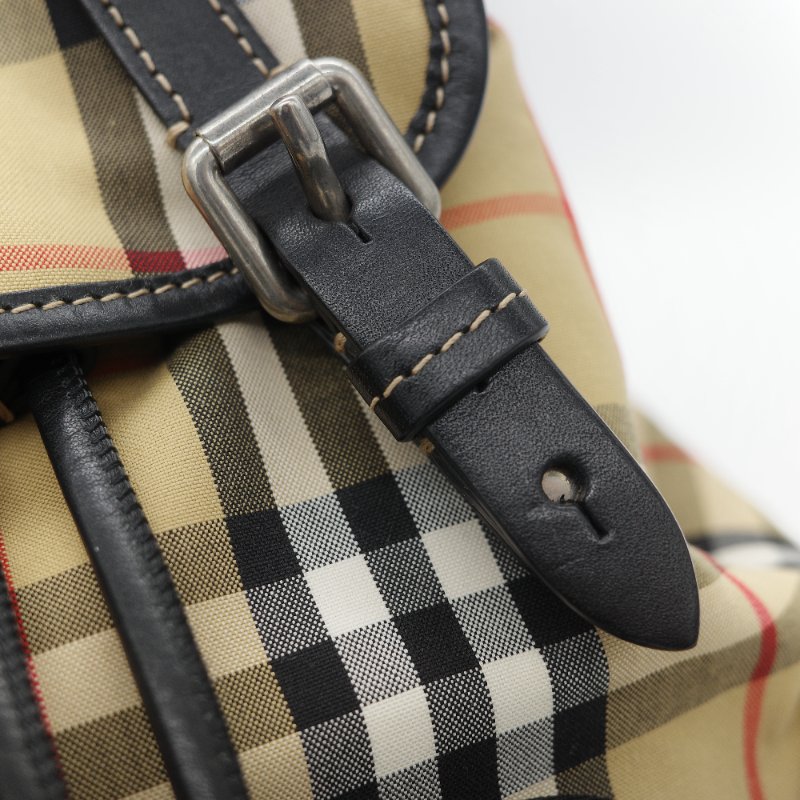 Burberry 巴寶莉 The Rucksack 風衣棕色 經典格紋 拼接尼龍 小型 後背包 雙肩包 電腦包-28