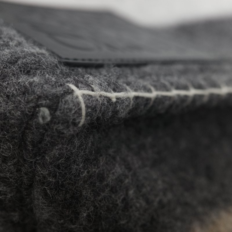 Loewe 羅威 Cushion 多色條紋毛氈 棕色牛皮 拼接大型托特包 手提包-10