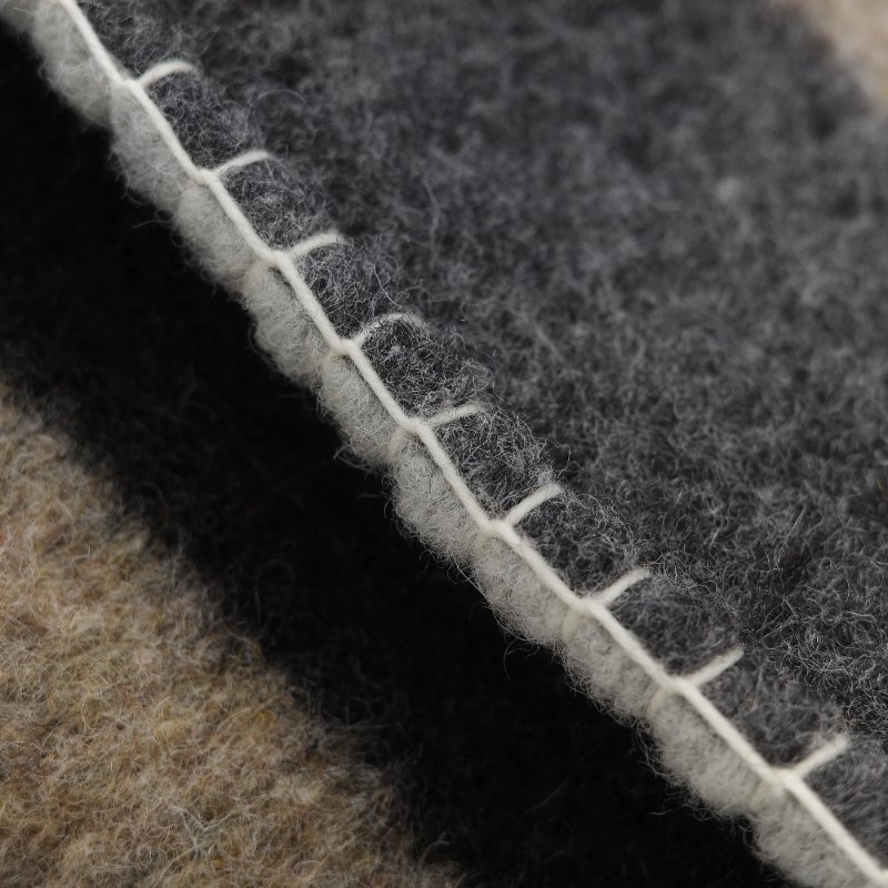 Loewe 羅威 Cushion 多色條紋毛氈 棕色牛皮 拼接大型托特包 手提包-11