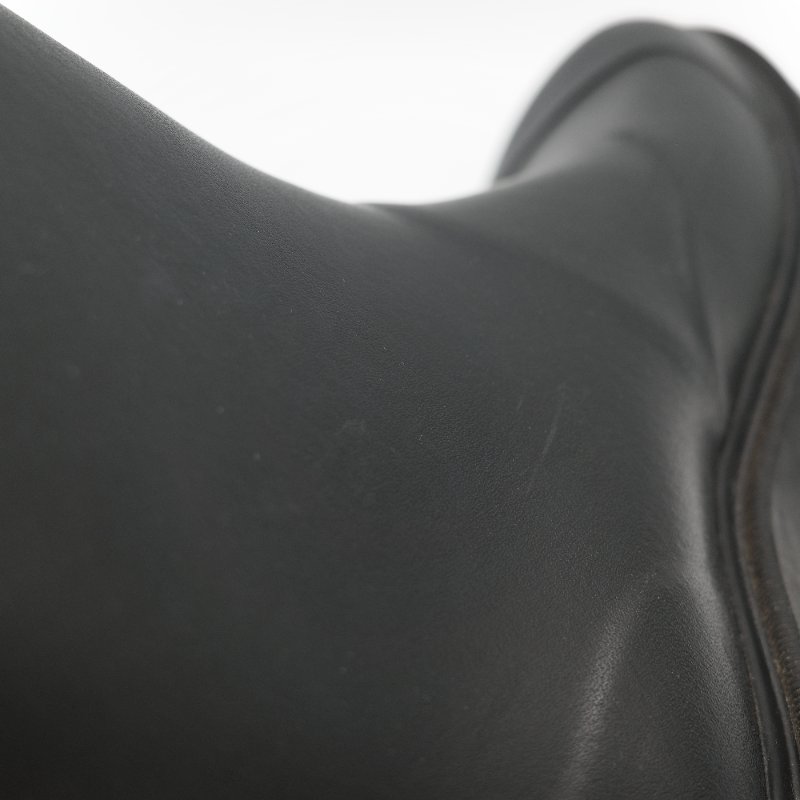 （配件齊全）Chanel 香奈兒 黑色橡膠 白色雙 C Logo 雨鞋 EU42-10