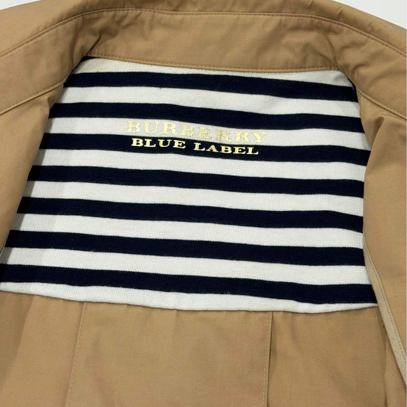 BURBERRY 藍標 雙排金扣短版風衣外套-7