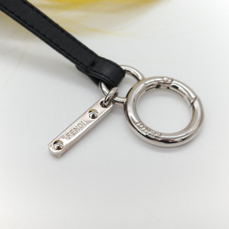 (絕版品)Fendi 芬迪 Monster 小怪獸 蘋果 粉紅水鑽 深綠色 貂毛 狐狸毛 吊飾-9