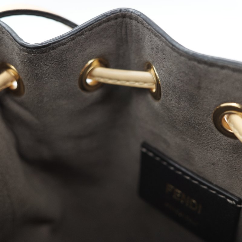 (超級新♥️)Fendi 芬迪 Bucket 經典 FF 花紋 芥末黃色牛皮 藍色 水桶包 斜挎包 單肩包-15