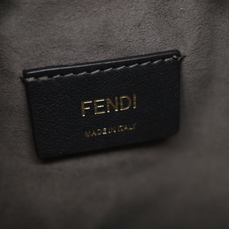 (超級新♥️)Fendi 芬迪 Bucket 經典 FF 花紋 芥末黃色牛皮 藍色 水桶包 斜挎包 單肩包-16