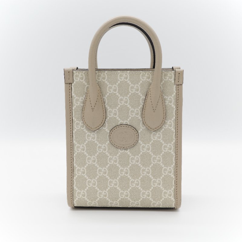 Gucci 古馳 燕麥色 經典花紋 奶灰色 GG Logo 琴譜包 迷你型 手提包 斜挎包 兩用包-1