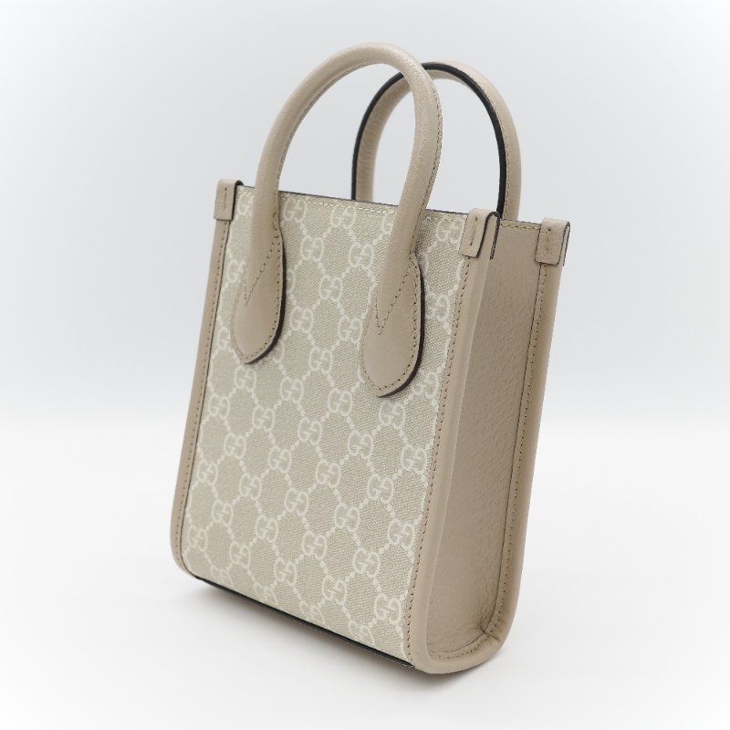 Gucci 古馳 燕麥色 經典花紋 奶灰色 GG Logo 琴譜包 迷你型 手提包 斜挎包 兩用包-6