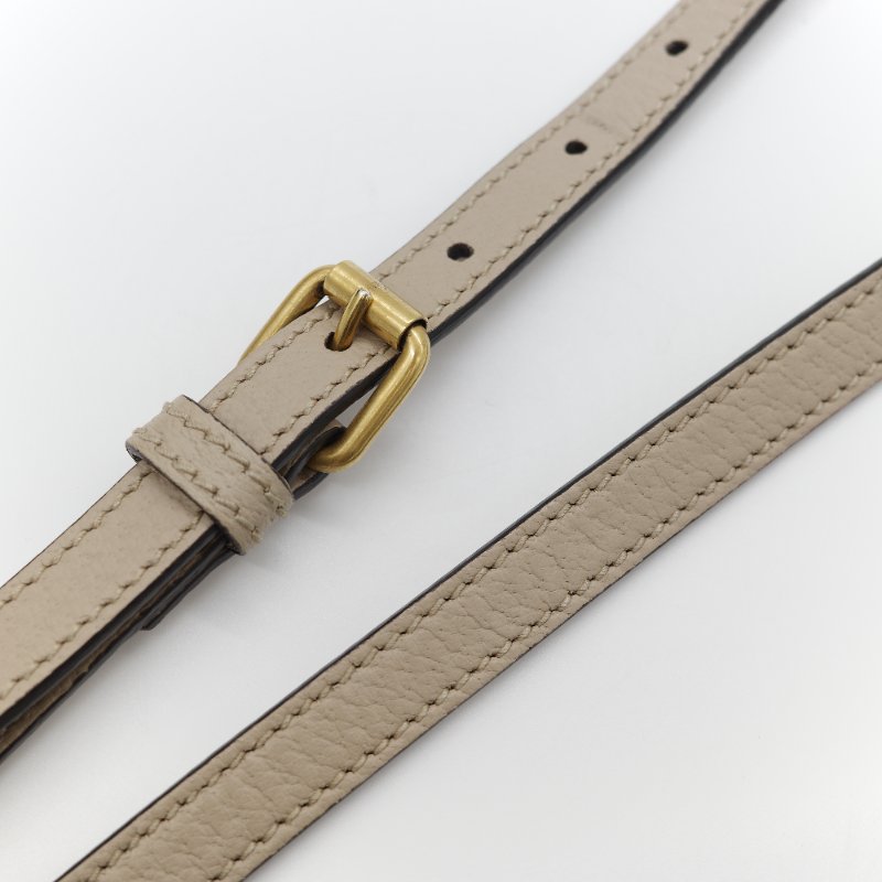 Gucci 古馳 燕麥色 經典花紋 奶灰色 GG Logo 琴譜包 迷你型 手提包 斜挎包 兩用包-20