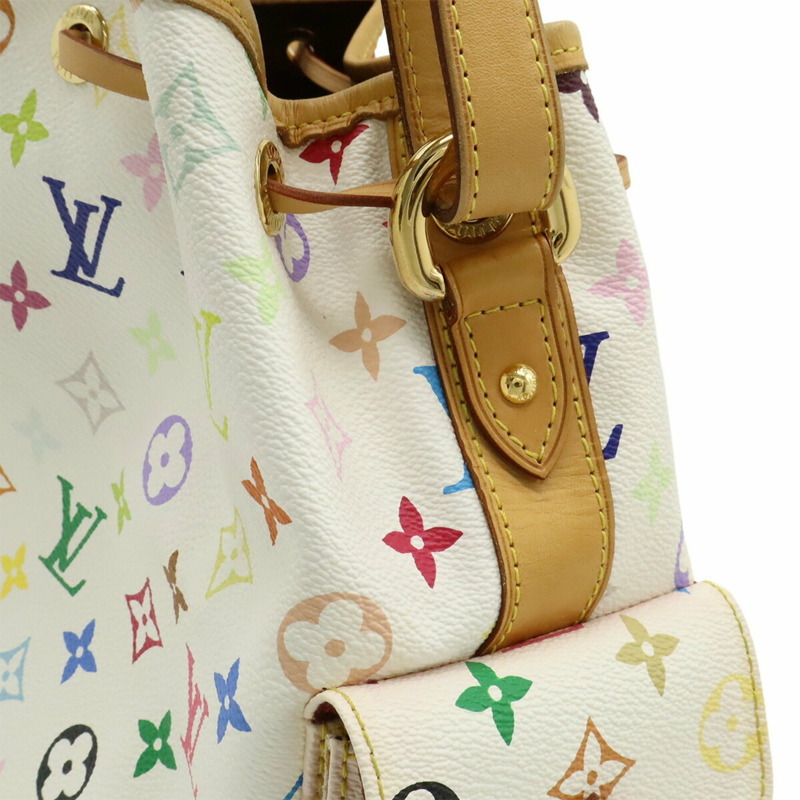 LOUIS VUITTON 路易威登 Monogram 多色 Petit Noé 肩背包，白色 M42229-6
