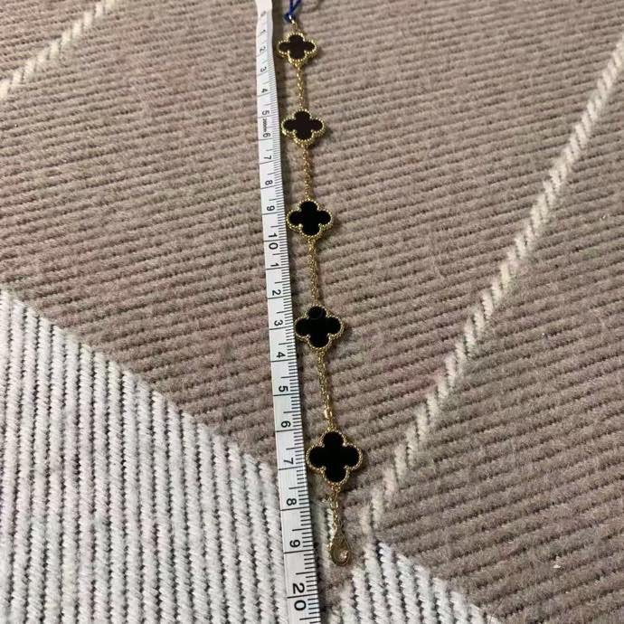 梵克雅寶Van Cleef & Arpels黑五花手鍊，黑瑪瑙+18K金，經典五花設計，男女都能戴，2023年購入-6