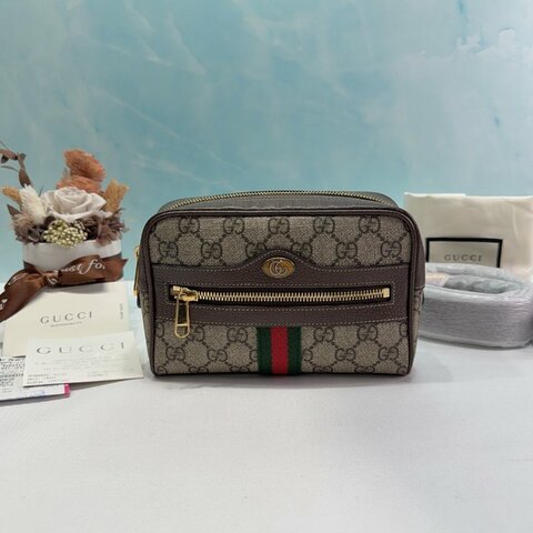 GUCCI Ophidia GG老花帆布腰包