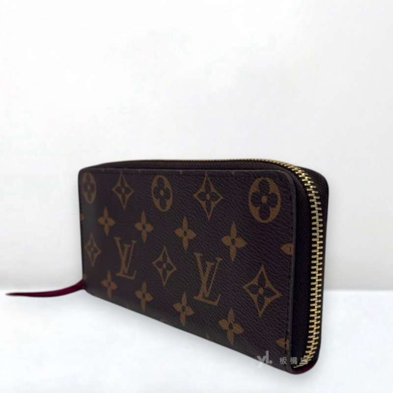 S5362-LV 原花拼紫紅拉鍊長夾M60742-1