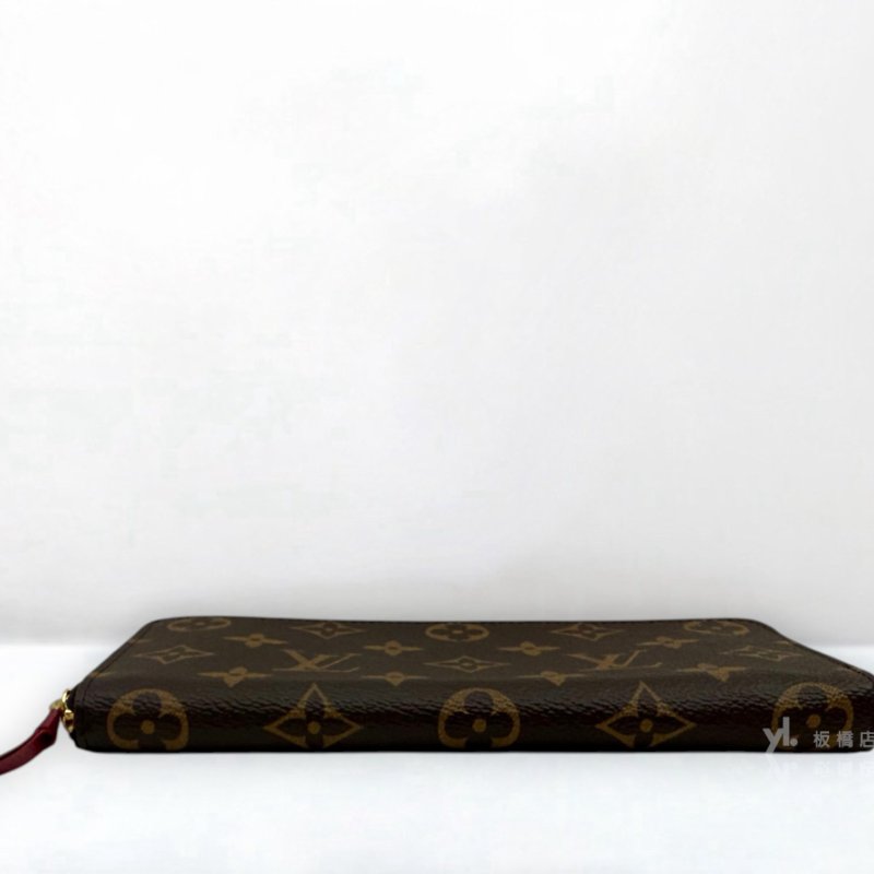 S5362-LV 原花拼紫紅拉鍊長夾M60742-4