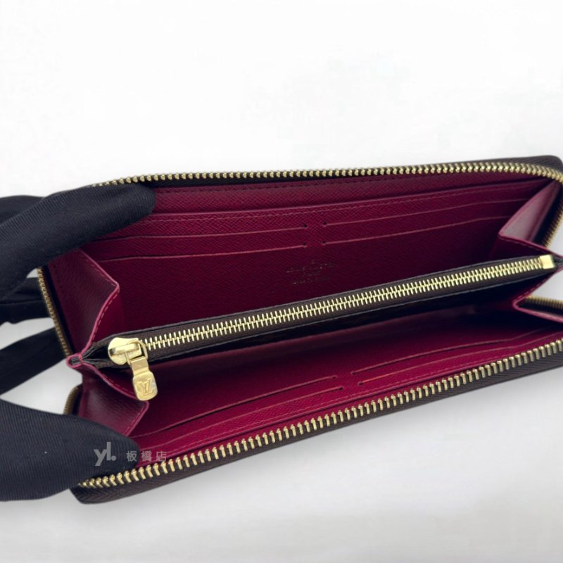 S5362-LV 原花拼紫紅拉鍊長夾M60742-5