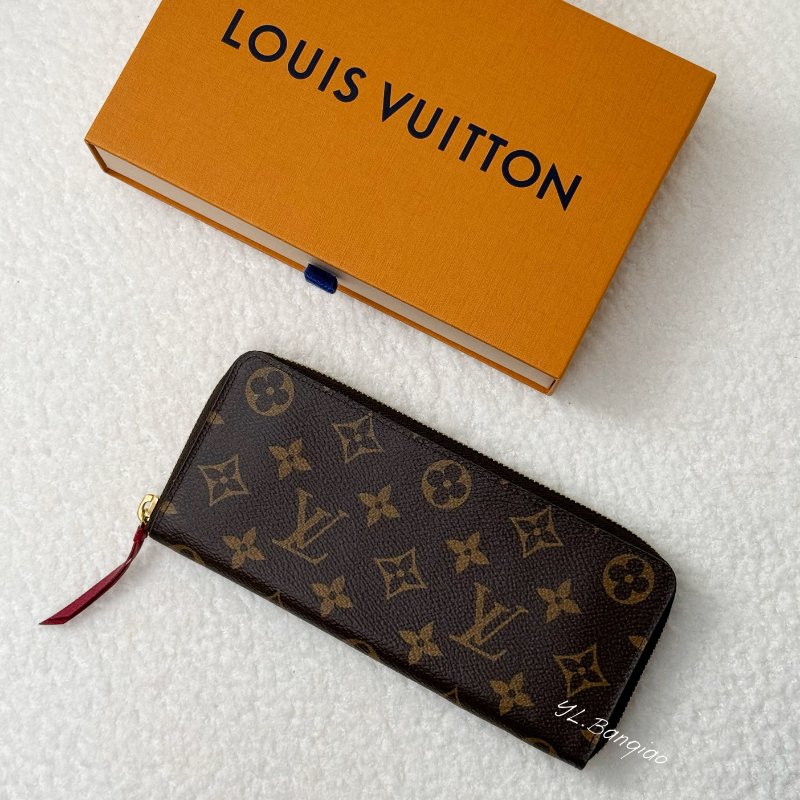 S5362-LV 原花拼紫紅拉鍊長夾M60742-0