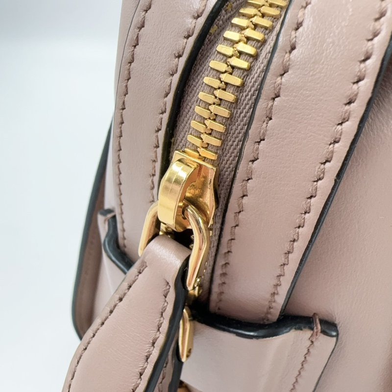 PRADA粉膚防刮牛皮金釦手提側背殺手包1BA164-11