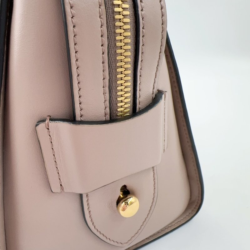 PRADA粉膚防刮牛皮金釦手提側背殺手包1BA164-12