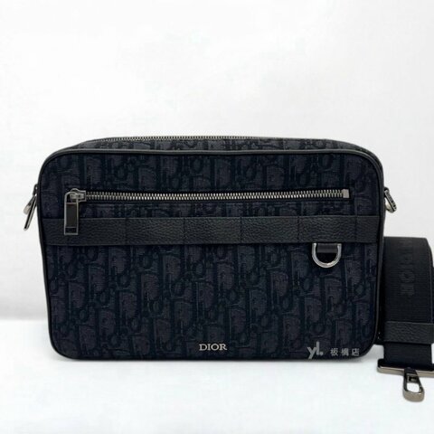 S5387-DIOR Oblique 黑色緹花相機包