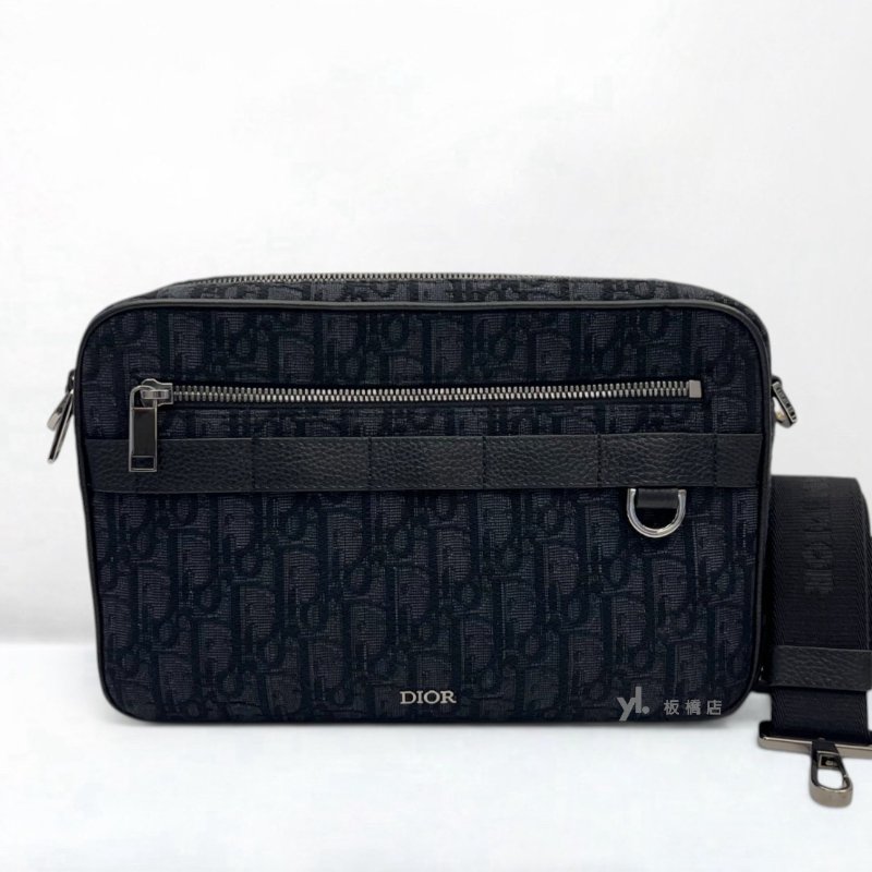 S5387-DIOR Oblique 黑色緹花相機包-0