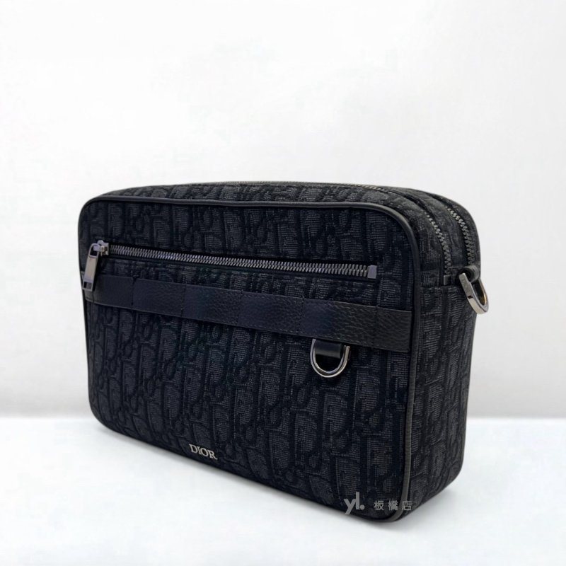 S5387-DIOR Oblique 黑色緹花相機包-3