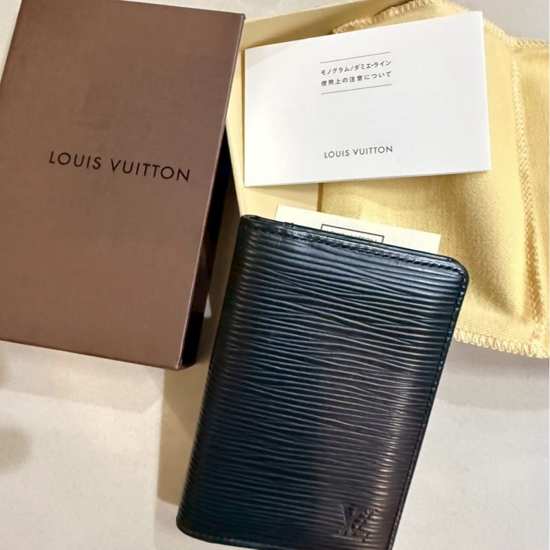 全新 全配 LV卡夾 黑色 經典 荔枝皮 黑色素面 送禮 商務 商用 lv卡夾 男性 女性 零錢包 錢包 夾 鈔票夾 短夾-1