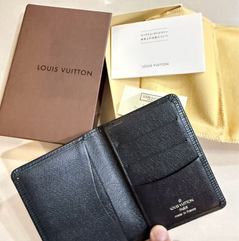 全新 全配 LV卡夾 黑色 經典 荔枝皮 黑色素面 送禮 商務 商用 lv卡夾 男性 女性 零錢包 錢包 夾 鈔票夾 短夾-2