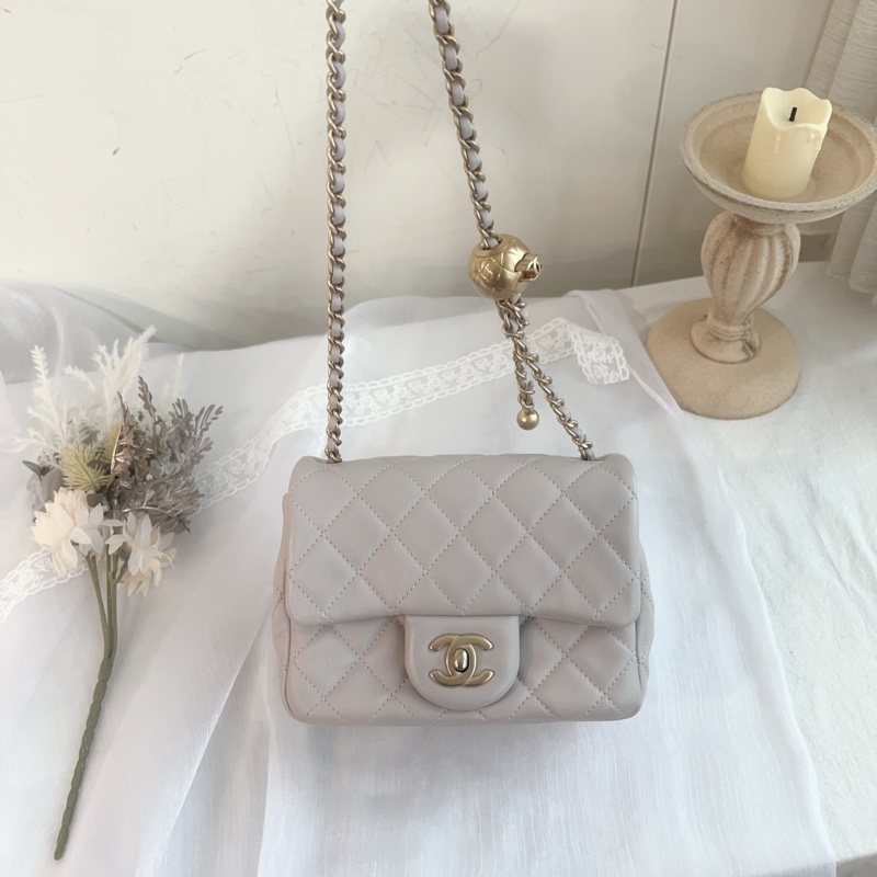 ෆ Chanel 金球方胖 灰紫色💜-4