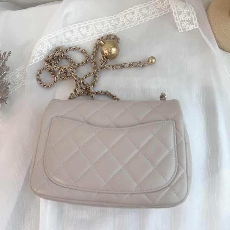 ෆ Chanel 金球方胖 灰紫色💜-8